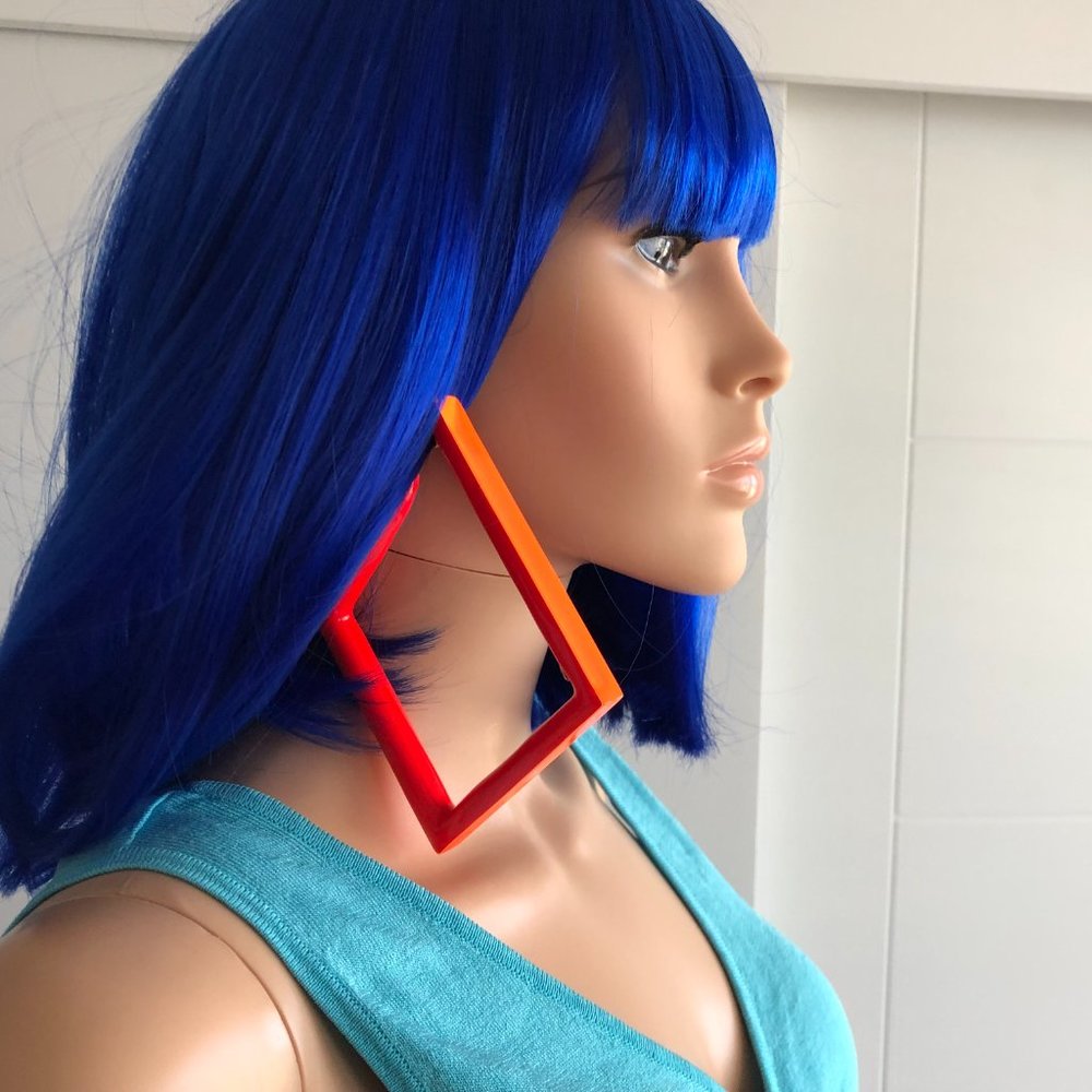 Neon square Clip earrings - Picture 10 of 16